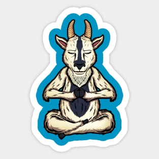 goat animal yoga cute and funny meditation namaste Sticker